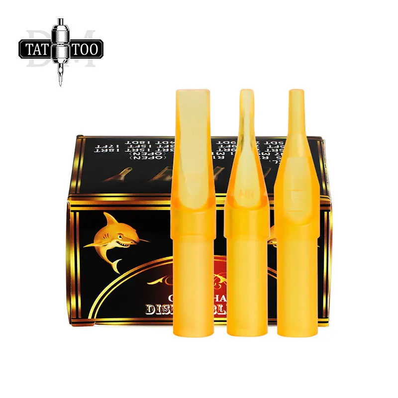 

DMTATTOO 50pcs Disposable Tattoo Tips Round Magnum Yellow Sterilized Tattoo Tubes Tip for Tattoo Needle Accessories
