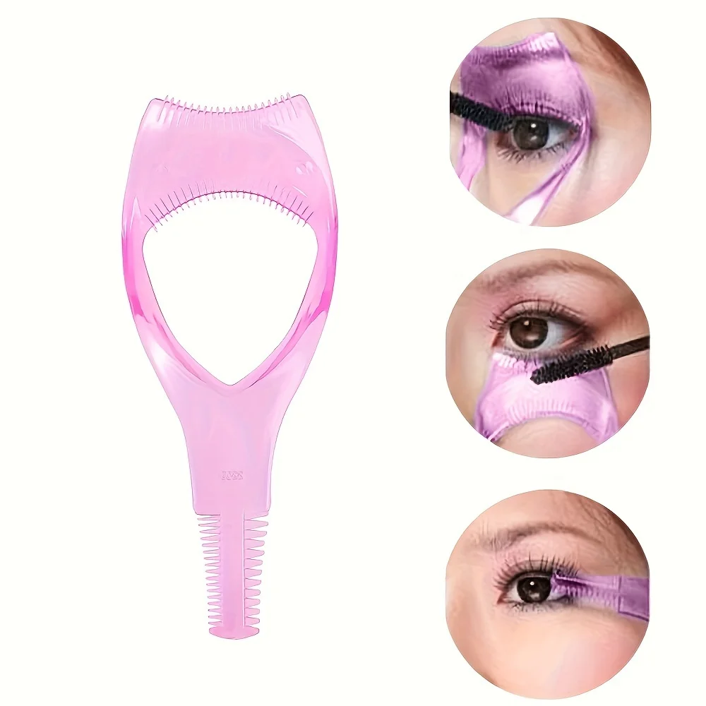 1pc 3d função tripla ferramenta assistente de cílios, guia aplicador de rímel, assistente de delineador, separador de cílios anti-curso