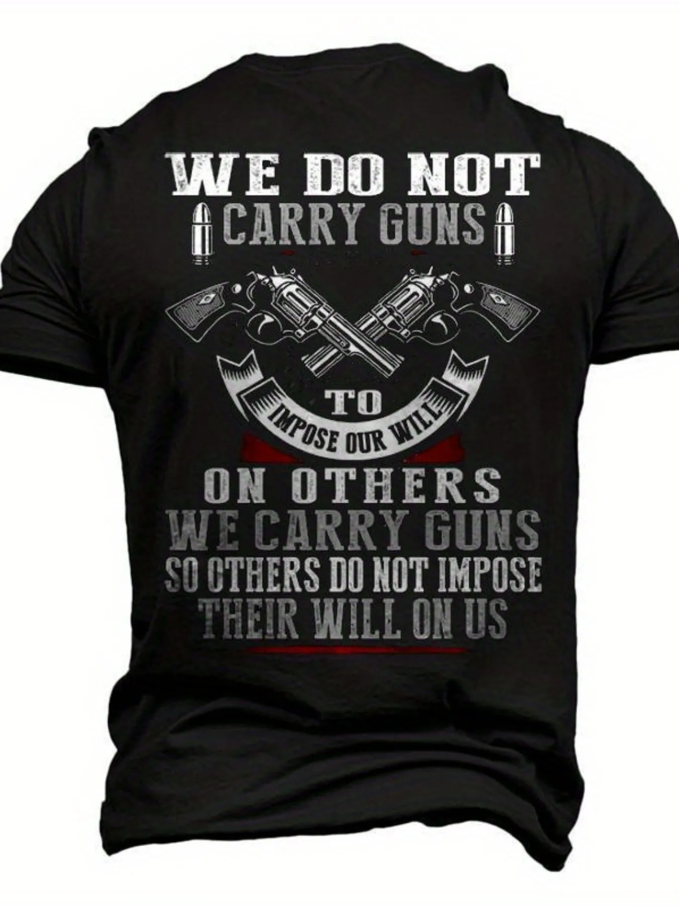 

Мужская футболка с графическим изображением прав по второму поправке Конституции — привлекательная футболка с изображением оружия и двумя пистолетами