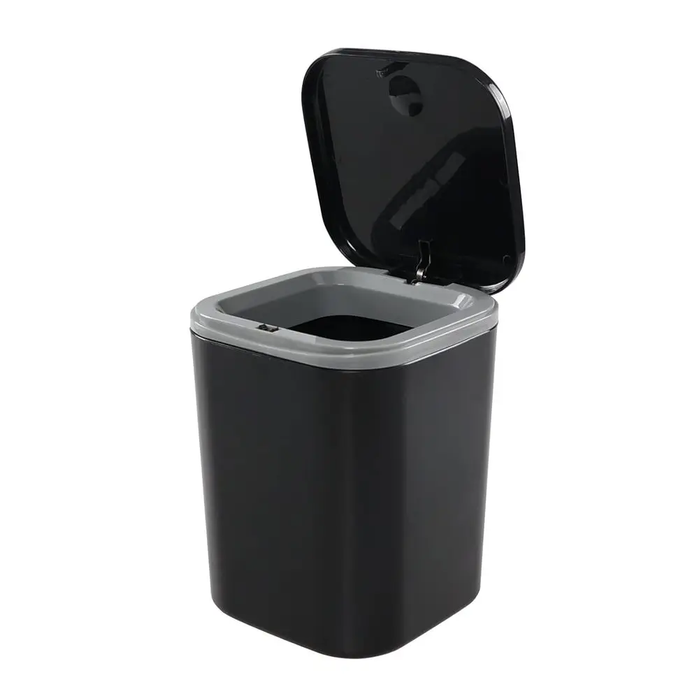 

Compact 0.5 Gallon Push-Button Trash Bin for Desks in Black