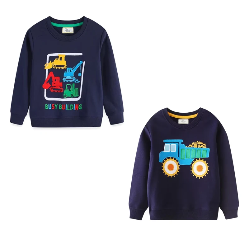 

Jumping Meters 2-7T Boys Sweatshirts Cars Kids Clothes Long Sleeve Baby Hooded Sport Shirts Autumn Spring Tops Pullover Shirts