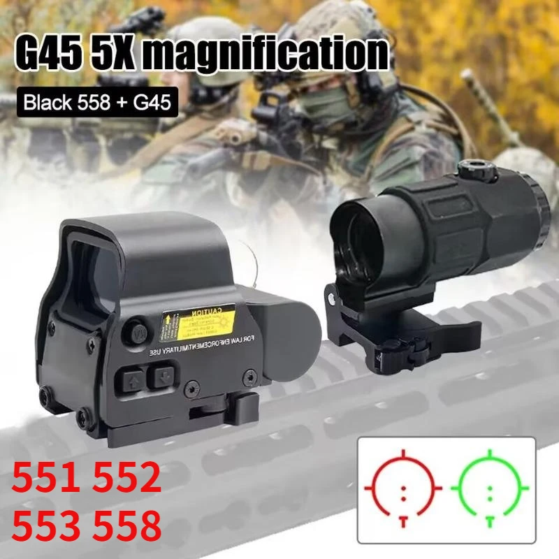 

551 552 553 558 G45 Holographic Collimator Sight 552 Red Dot DOptic Sight Reflex with 20mm Rail Mounts for Rifle Hunting Tactics