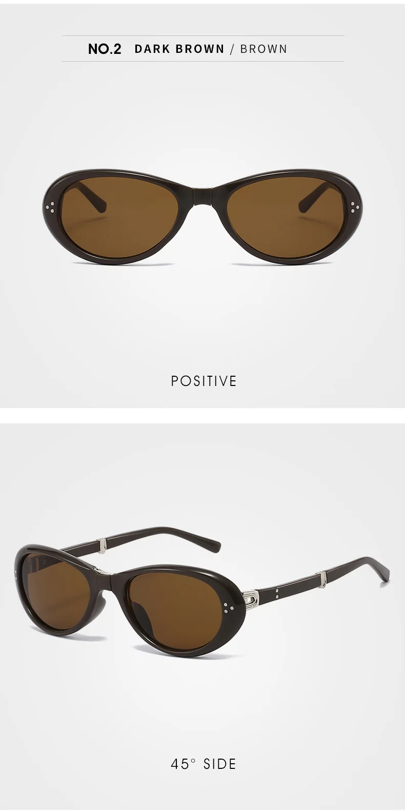 2025 Nieten ovale Sonnenbrille für Damen, Markendesigner, faltbar, einfach zu transportieren, weibliche Farbtöne, UV400 – Detail 13