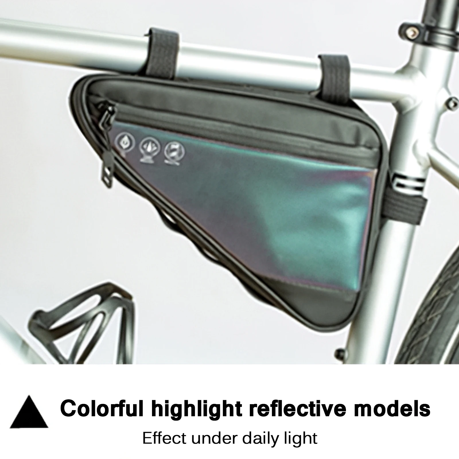 Bicicleta à prova dwaterproof água reflexivo triângulo quadro saco de armazenamento triângulo bicicleta universal grande capacidade frente tubo bolsa sela