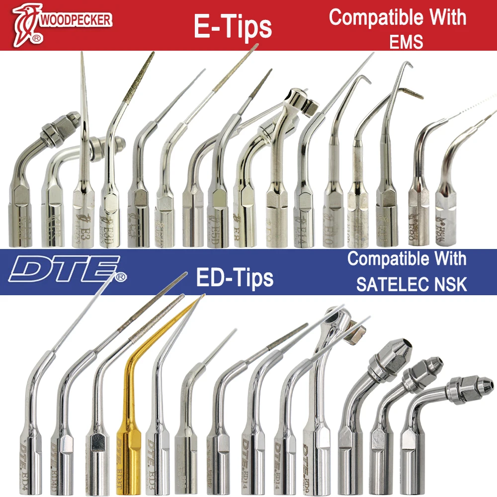 

Original Woodpecker DTE Dental Ultrasonic Scaler Tips Endodontics Scaling Tips Dentistry Tools Medical Fit EMS SATELEC NSK