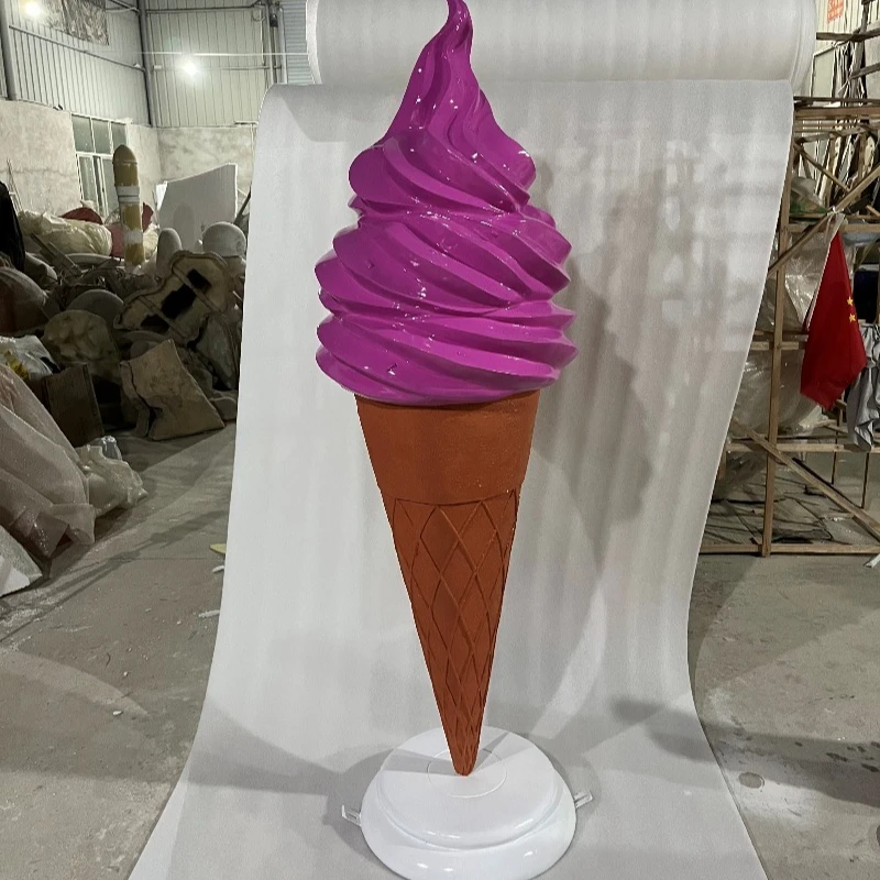 

Commercial children's play area, outdoor stained fiberglass, ice cream, shape sculpture