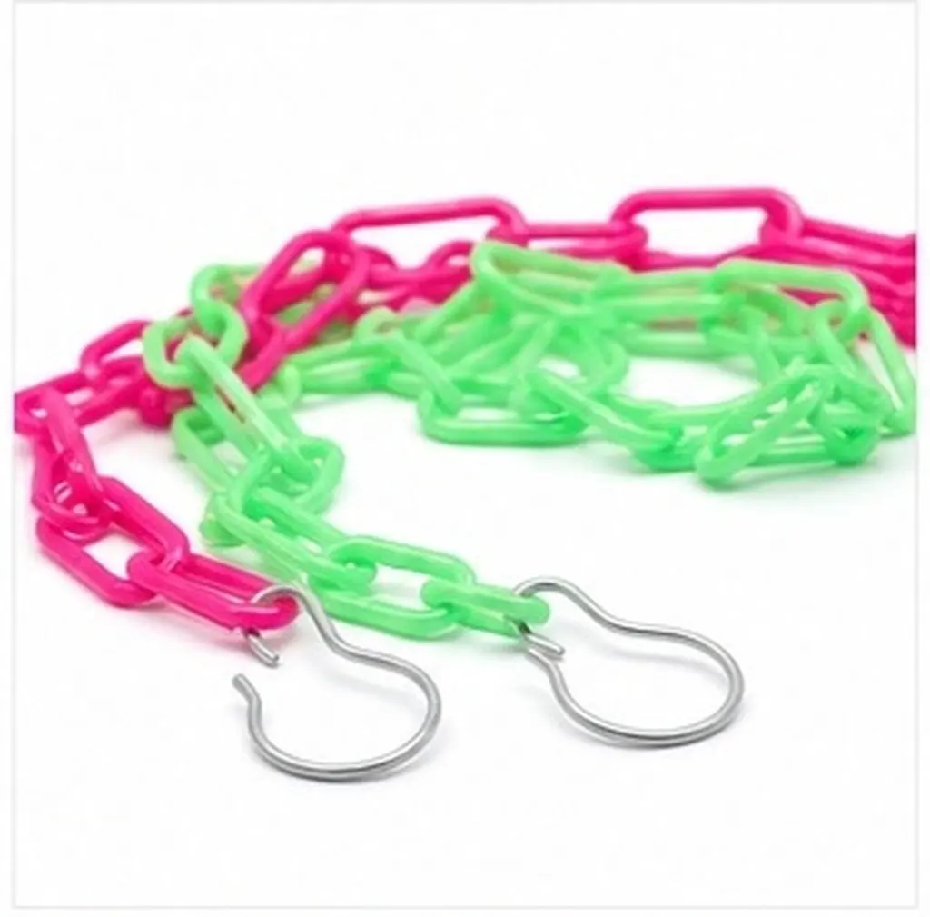 2Pcs Heavy-Duty Uv-Resistant Plastic Chain for Crowd Control Management Indoor Outdoor Use Plastic Chain Hanger Bag