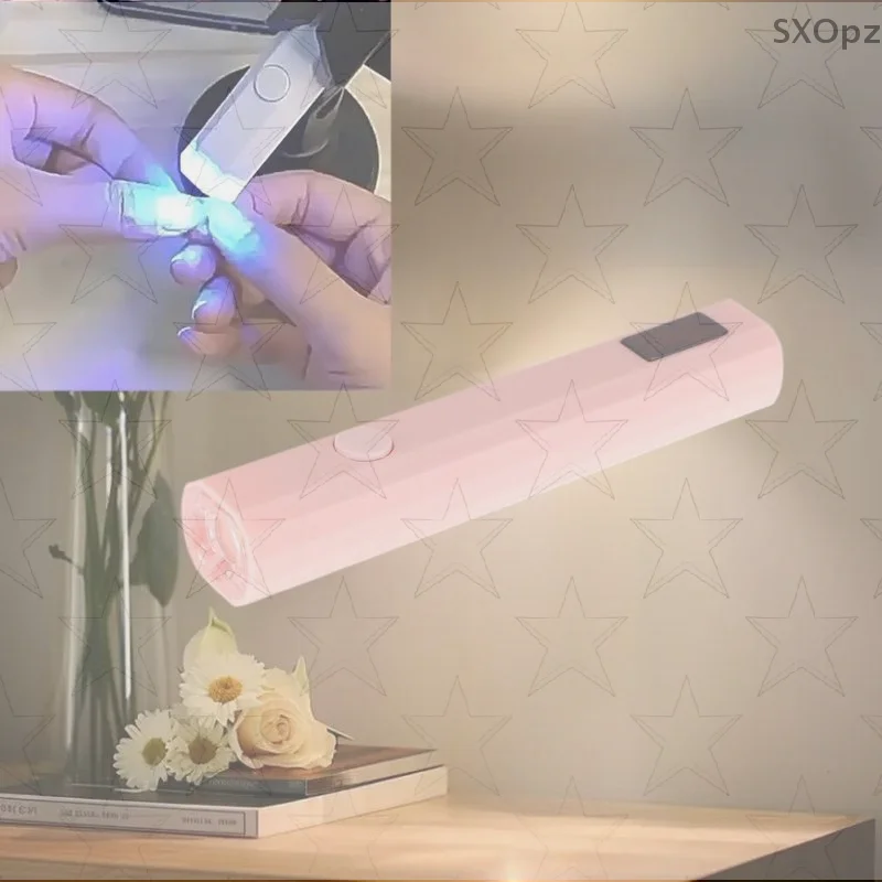 One Set Quick Drying LED UV Nail Lamp w/ Timer Display Mini Handheld Pen