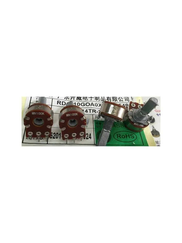 

Hot sales 1pcs/lot L-type dual potentiometer MN100K 148 potentiometer balanced handle length 25MMF