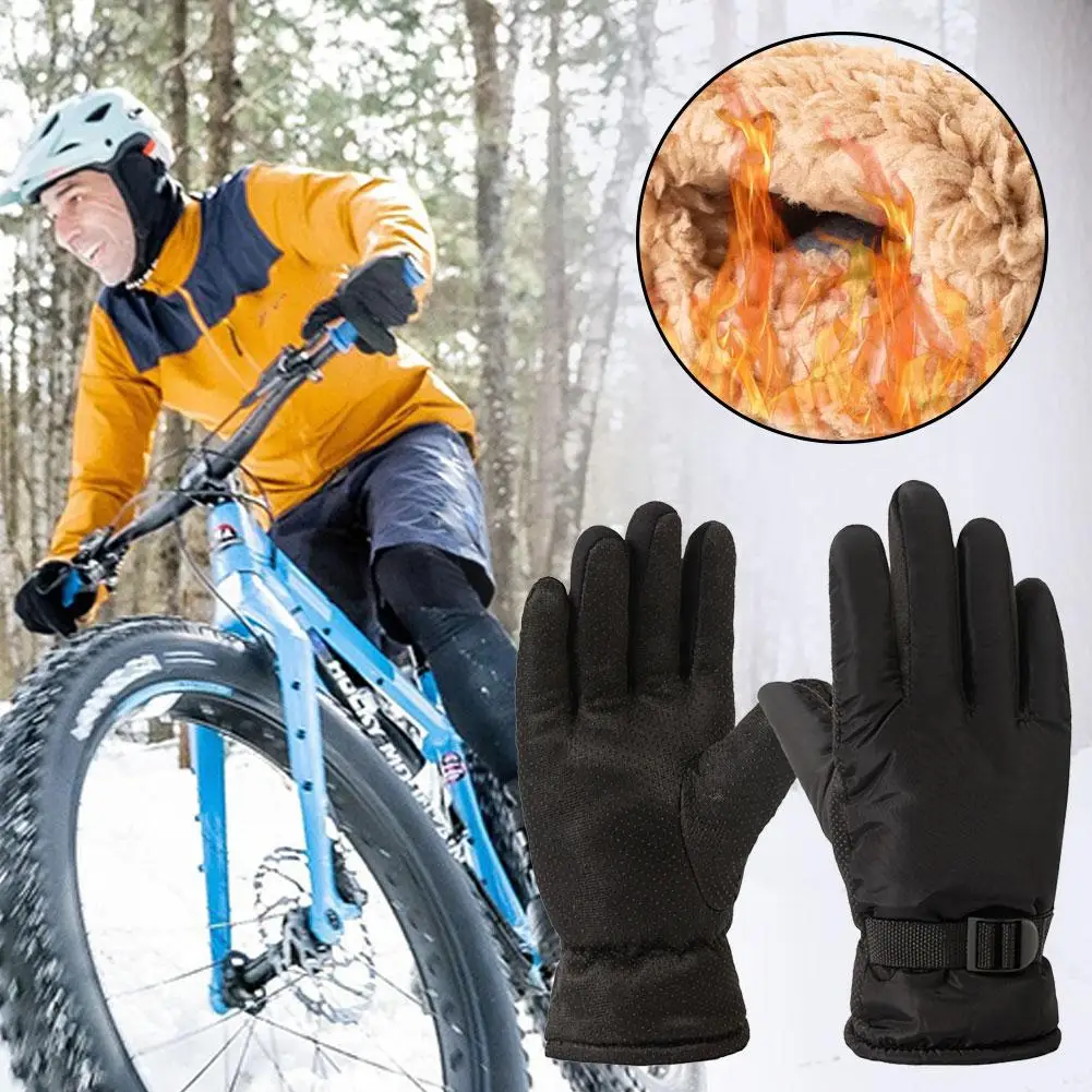 Fleece-lined Winter Warm Keep Ski Gloves Waterproof Windproof Snowboard Skiing Gloves Snowmobile Motorcycle Mittens Touch Screen