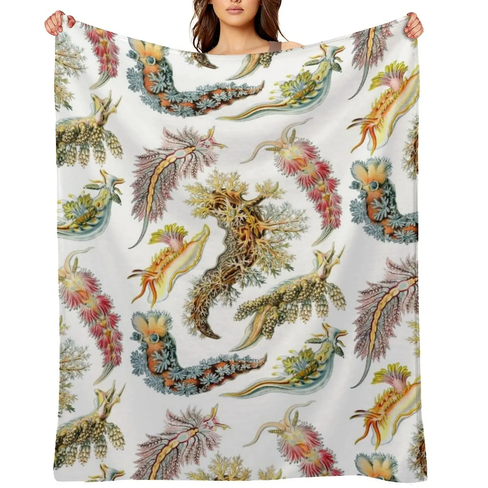 

Ernst Haeckel - Nudibranchia (Snails) Throw Blanket sofa bed Comforter Bed Personalized Gift Blankets