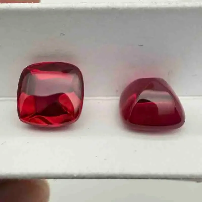 Hochwertige Laborgezüchtete Rubine in Zucker-Turm-Form, Taubenblutrot, Edelsteine für DIY-Schmuckherstellung, wählbares Zertifikat – Detail 5