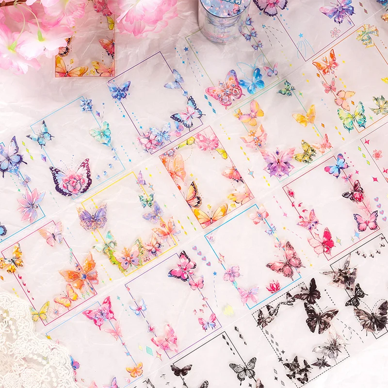 8PCS/LOT Shuiyu Fantasy Butterfly series retro decorative PET tapes