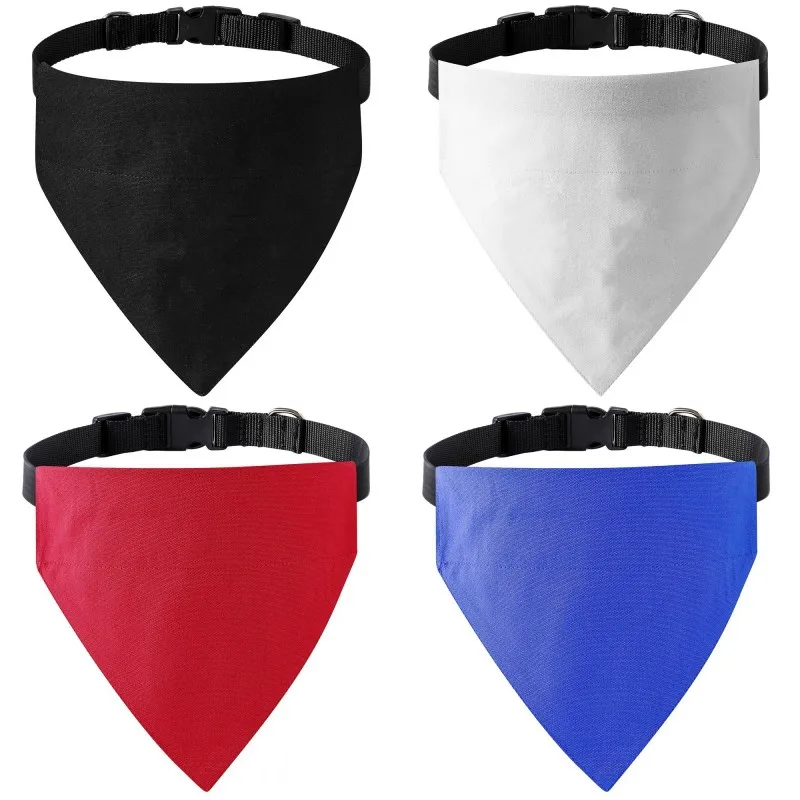 Solid Dog Bandanas Adjustable Puppy Triangle Cotton Cat Neckerchief Soft Dog Saliva Towel Pet Collars Chihuahua Dog Accessories