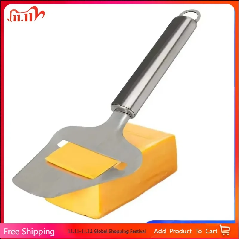

Stainless Steel Cheese Slicer Heavy Duty Plane Cheese Cutter Non-Stick Cheese Slicer Knife Server KC0331
