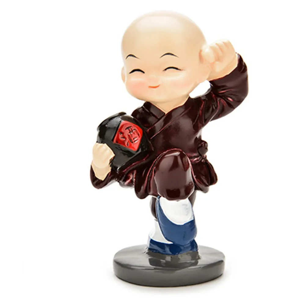 

4Pcs Resin Kung Fu Monk Car Seat Ornament Car Interior Decoration Home Office Decor Traditional Prosperity Statues