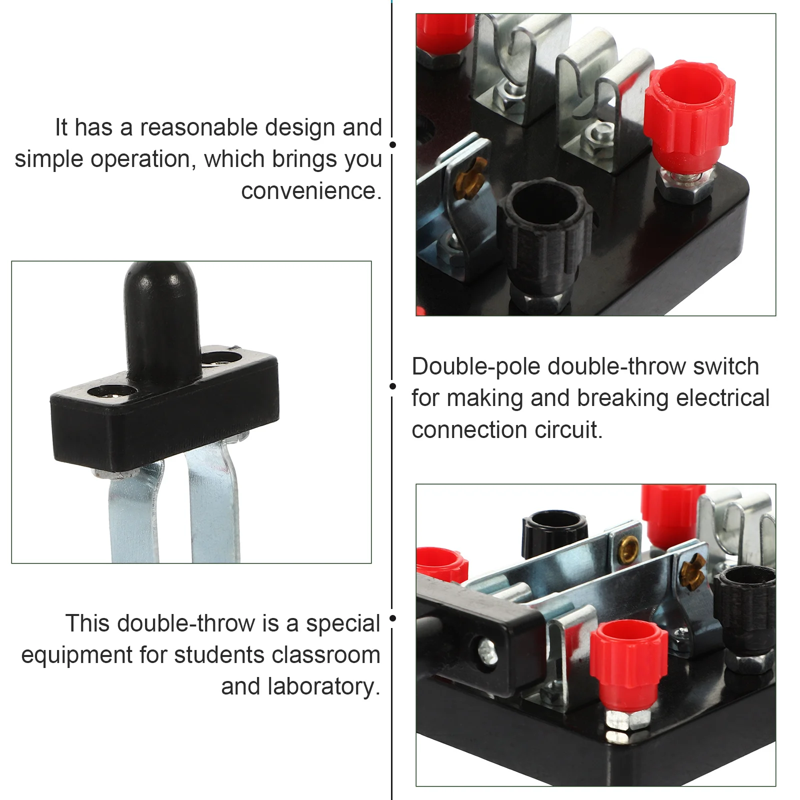 

2pcs Double Pole Double Throw Switch For Laboratory Equipment Scientific Teaching Tool Physics Experiment Disconnect Electrical