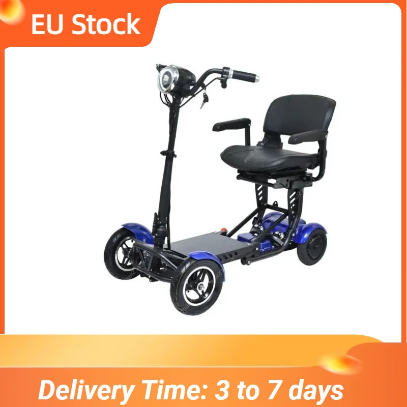 

EU Stock 4 Wheel Dual Motor Electric Scooter 500W 36V 10 Inch Travel Foldable Mobility Scooter for Seniors With Reverse Function
