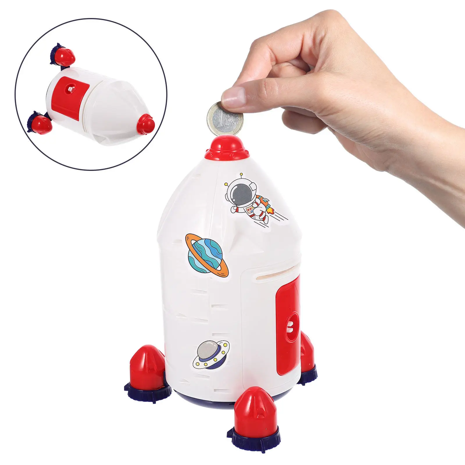 

Копилка-ракета: милая мультяшная копилка для монет, банка для сбережений, настольное украшение, подарок для детей