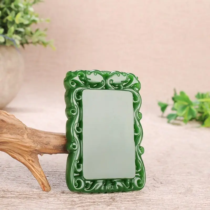 

Xinjiang Hetian Jade Jasper Carved Safe Brand Pendant, Jade Brand, Male and Female Couples