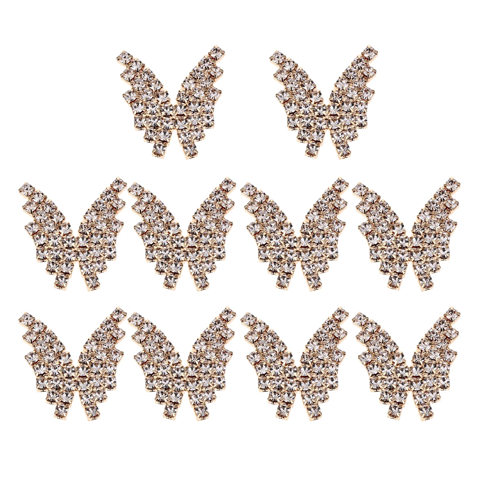 

10 Pcs Rhinestone Butterfly Hair Accessories Fashionable DIY Headwear Embellishments Crystal Charms Jewelry Decorations Handmade