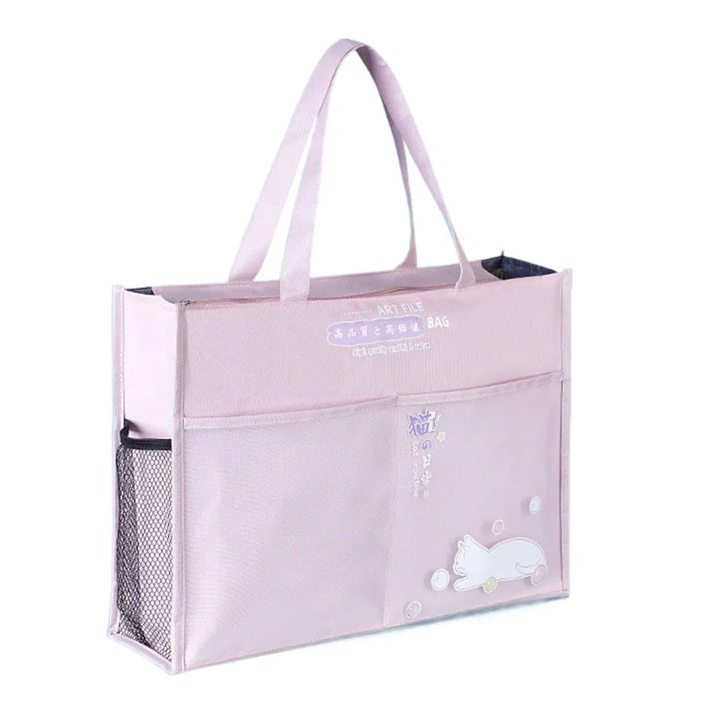 

A3 Zipper Pouch Bag Large-capacity Canvas Document Book Bag Mesh Oxford Multi-layer File Organizer Artwork Storage Bag