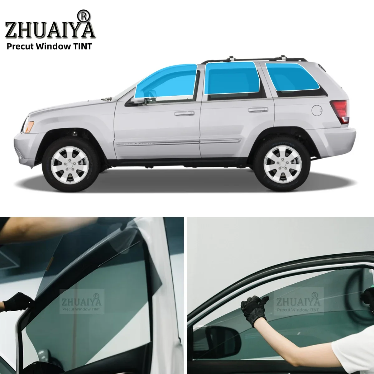 Precut Car Removable Window Tint Film Front Two Door Windows Tint For Jeep Grand Cherokee 4 DR SUV 2005-2010