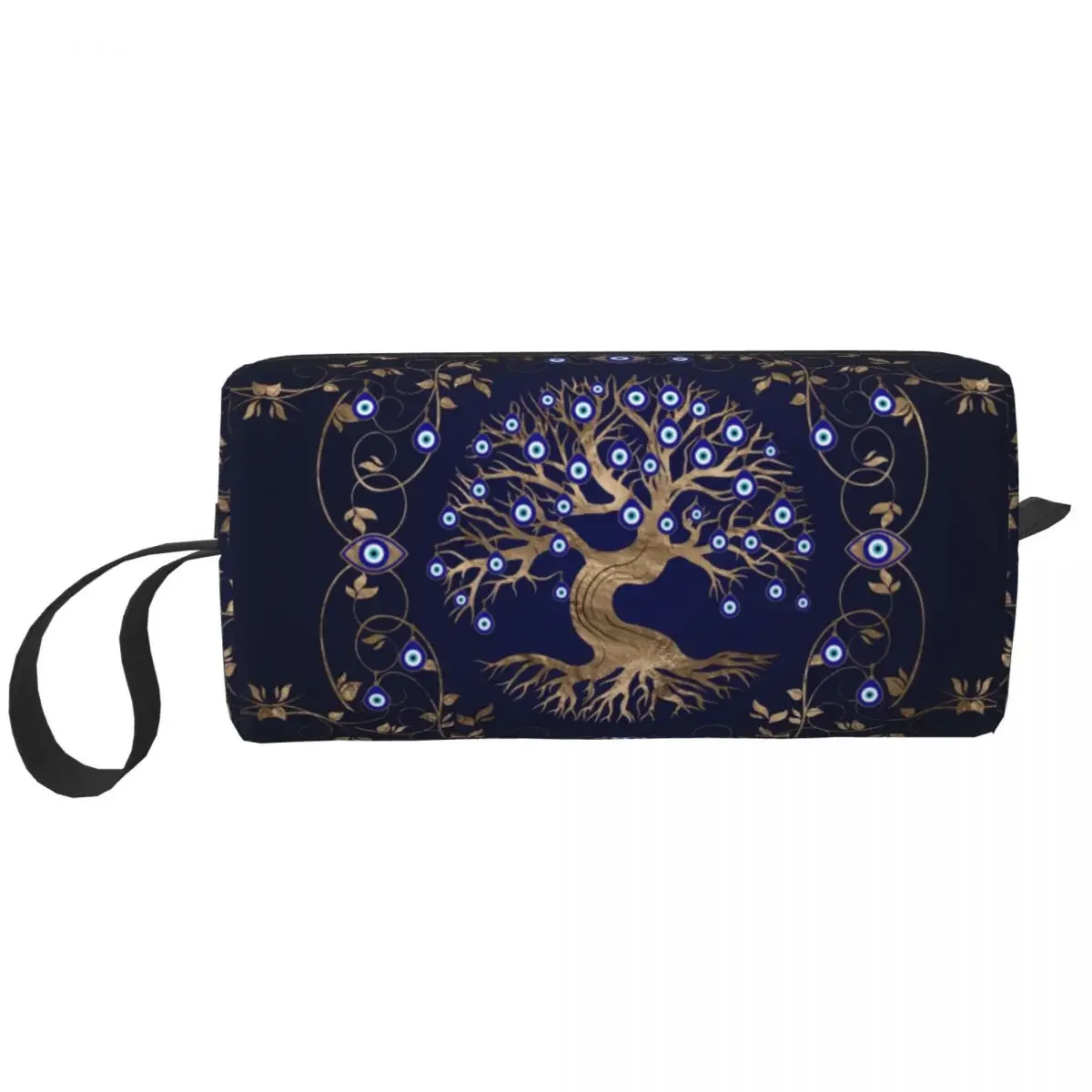 Tree Of Life Evil Eye Ornament Faux Makeup Bag Pouch Cosmetic Bag Men Women Toiletry Bag Dopp Kit