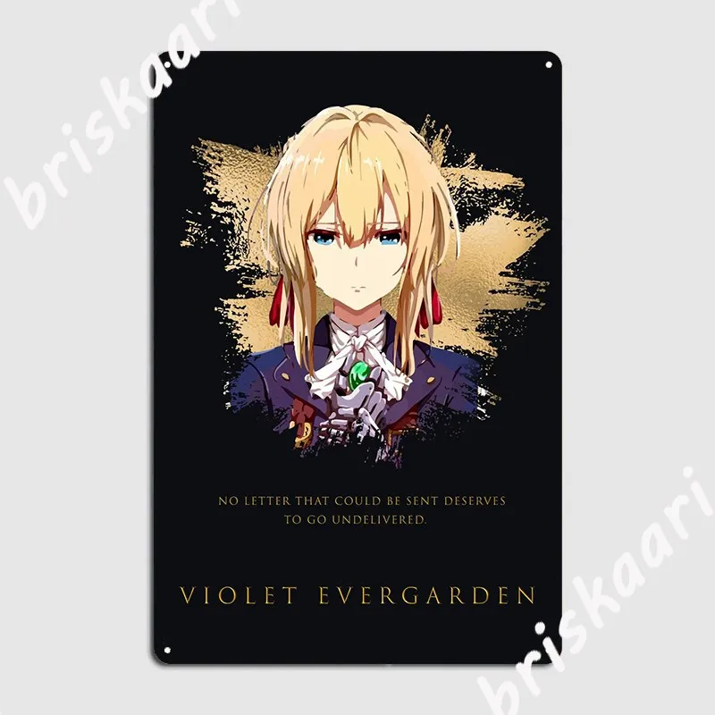 Violet Evergarden Metal Sign Plaques Pub Bar Cave Personalized Tin Sign Poster