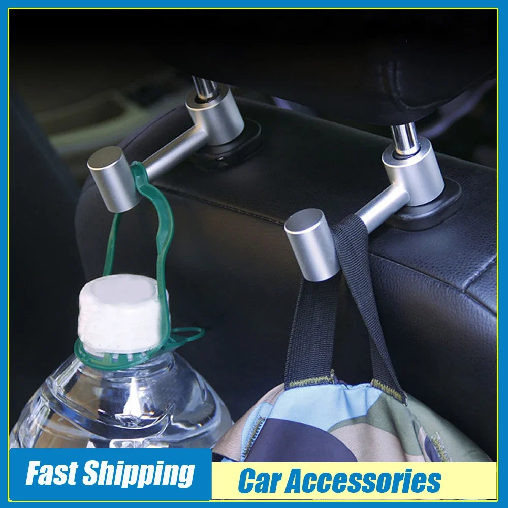 Universal Car Seat Back Hanger Hook Aluminum Alloy Car Storage Organizer Hidden Hook Auto Headrest Hook Car Interior Accessories