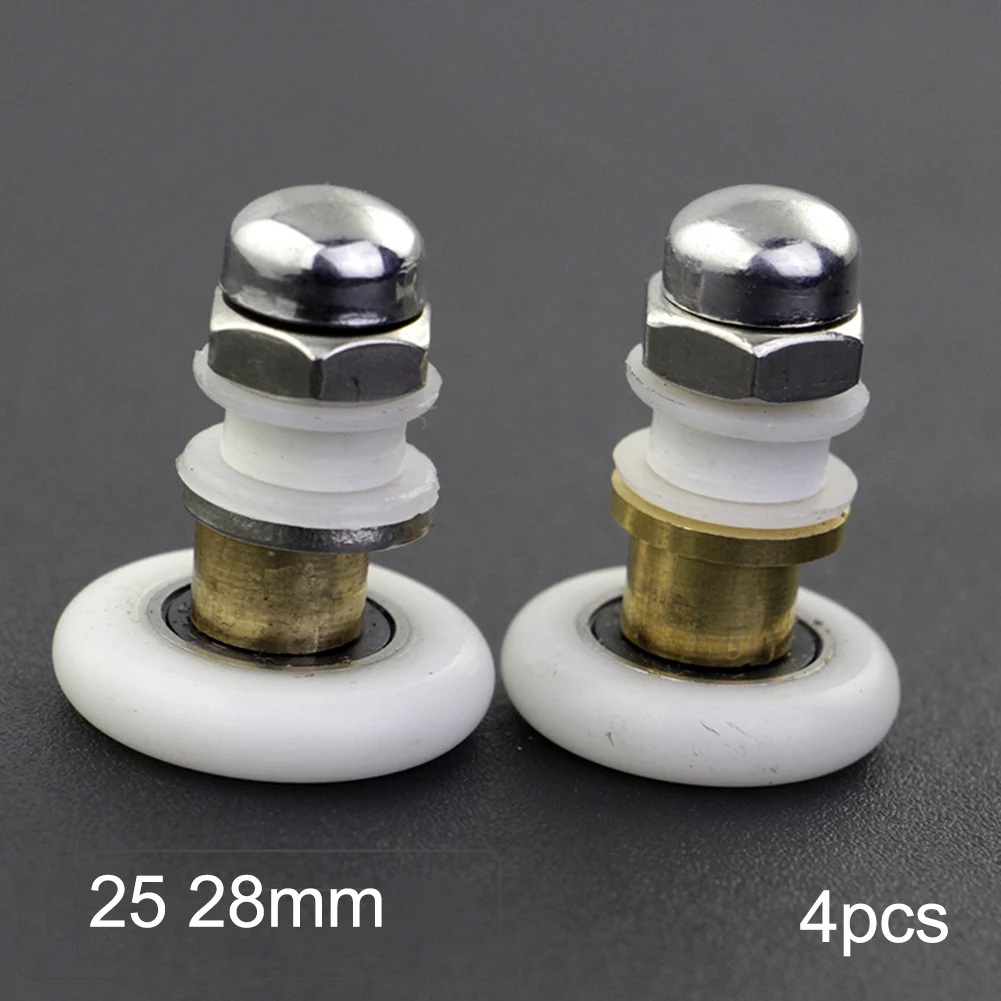 4 rolos de porta de chuveiro de substituição com polias deslizantes para gabinetes de chuveiro e vapor oferecendo operação suave e silenciosa