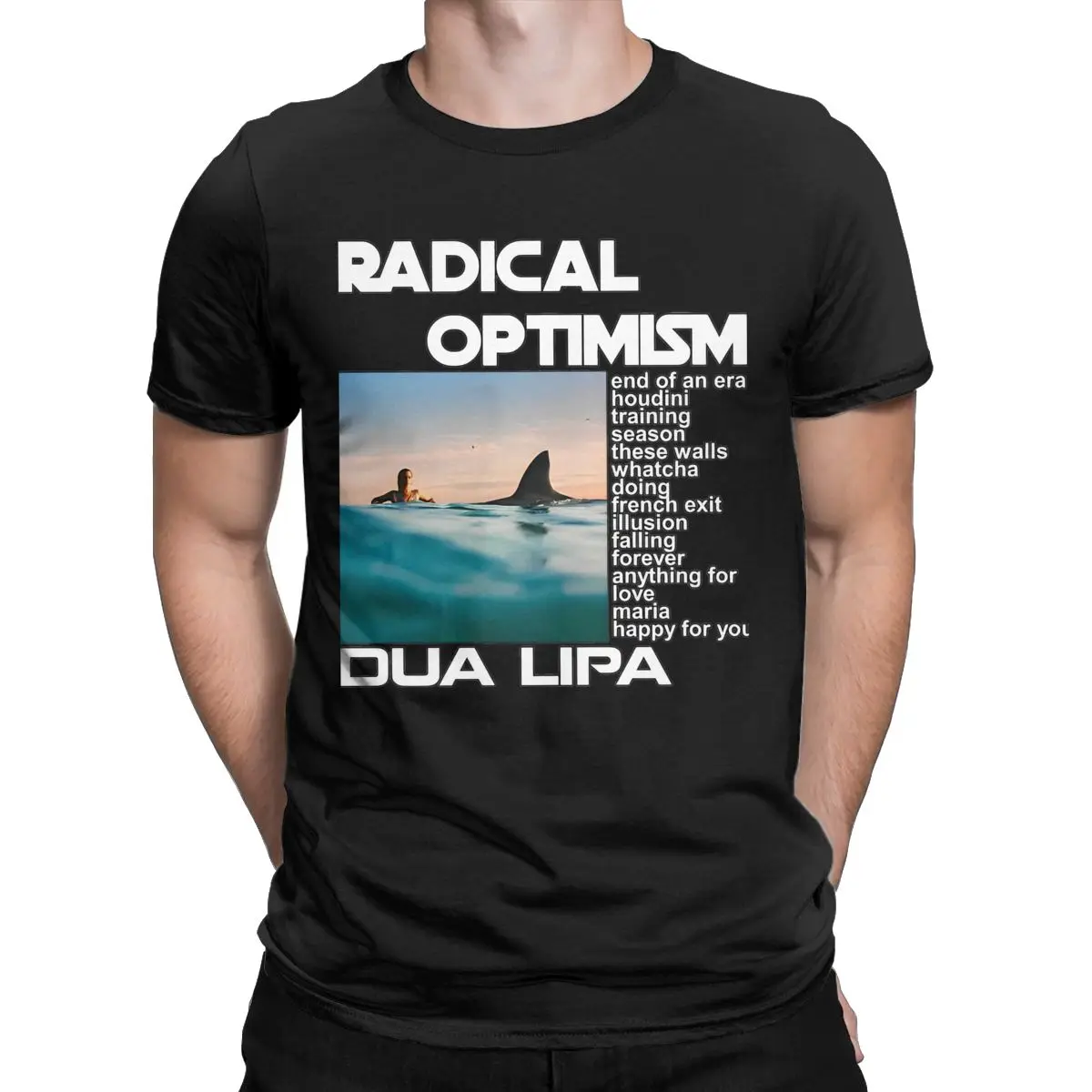 Leisure D-Dua Singer Lipa Radical Optimism Tour T-Shirts Men Crew Neck Pure Cotton T Shirt Short Sleeve Tee Gift merchandise