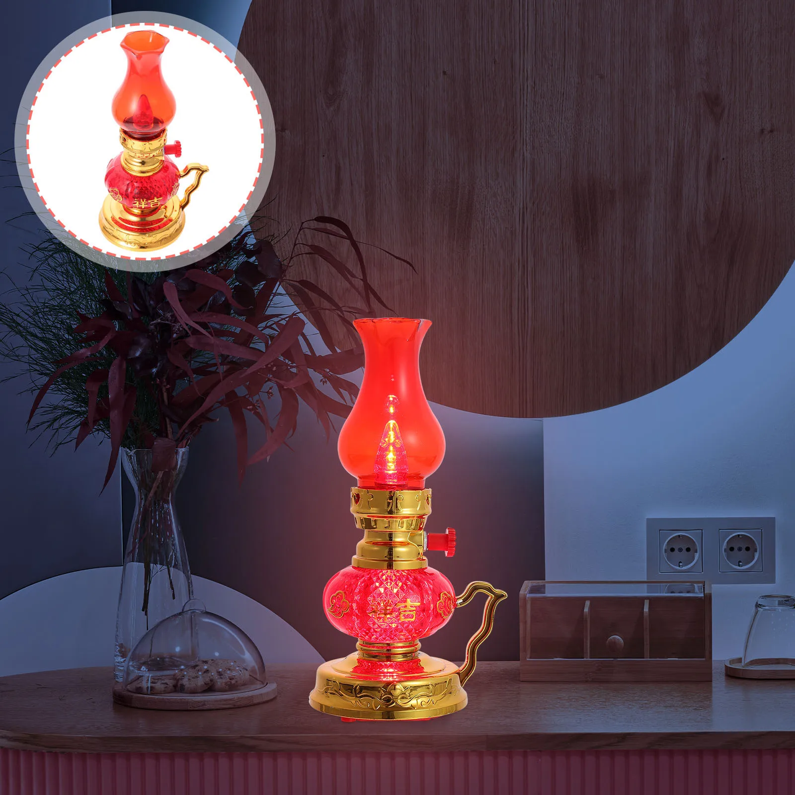 1pc Charging Electric Lamp Exquisite Religious Light For Home Temple Decor Desktop Use Buddha Table