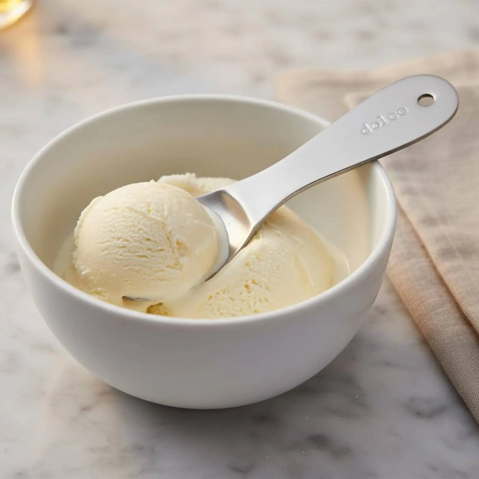 Ice Cream Spoon Ergonomic Handle Heat Conductive Spoon Metal Dessert Spoon