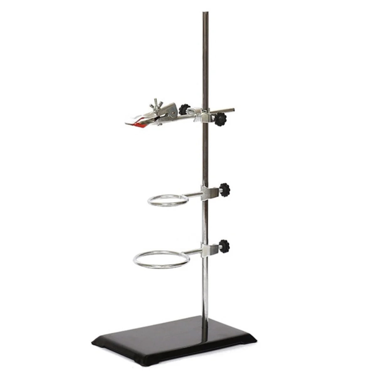 

Laboratory Grade Metalware Support Stand, Cork Lined Burette Clamp with 2 Retort Ring (2inch,3inch Dia)