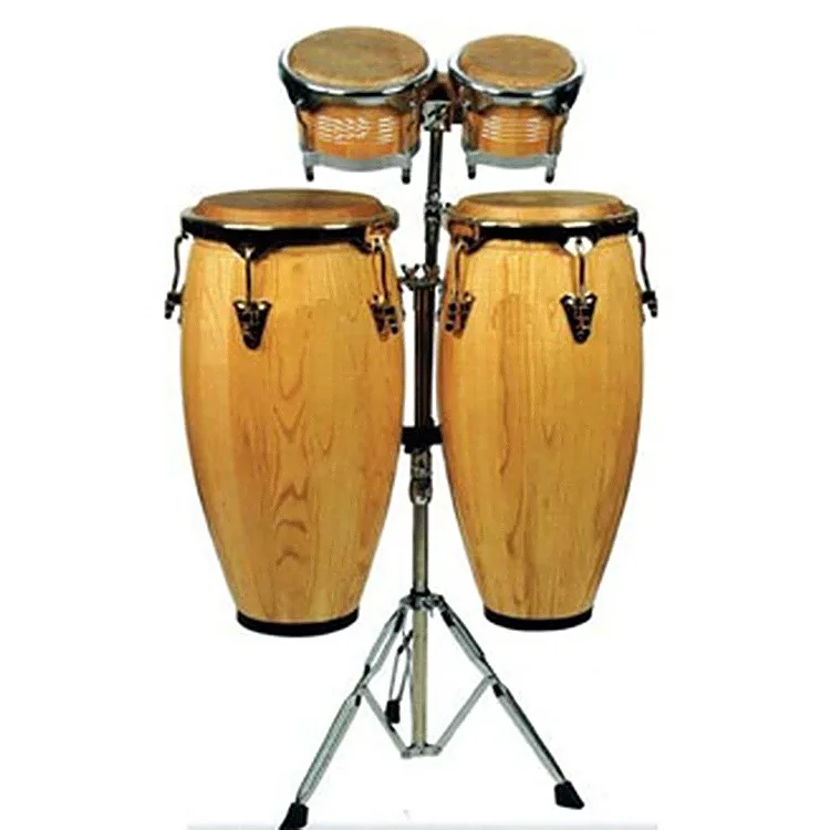 

One drag four conga drums 10+11 inch percussion African Latin drums hand 7+9 inch Bongo drum with rack