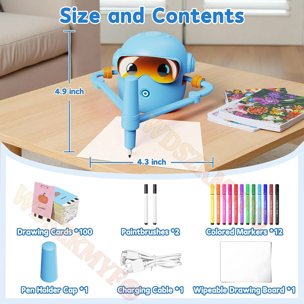 Nuovo robot da disegno intelligente automatico illuminazione robot da disegno intelligente ausilio didattico per il giocattolo della macchina dell'infanzia