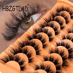 2024 New 9 Pairs Cat Eye Lashes Fluffy Faux Mink Lashes 8D Wispy Lashes Pack Dramatic Long Thick Volume Eyelashes False Eyelas