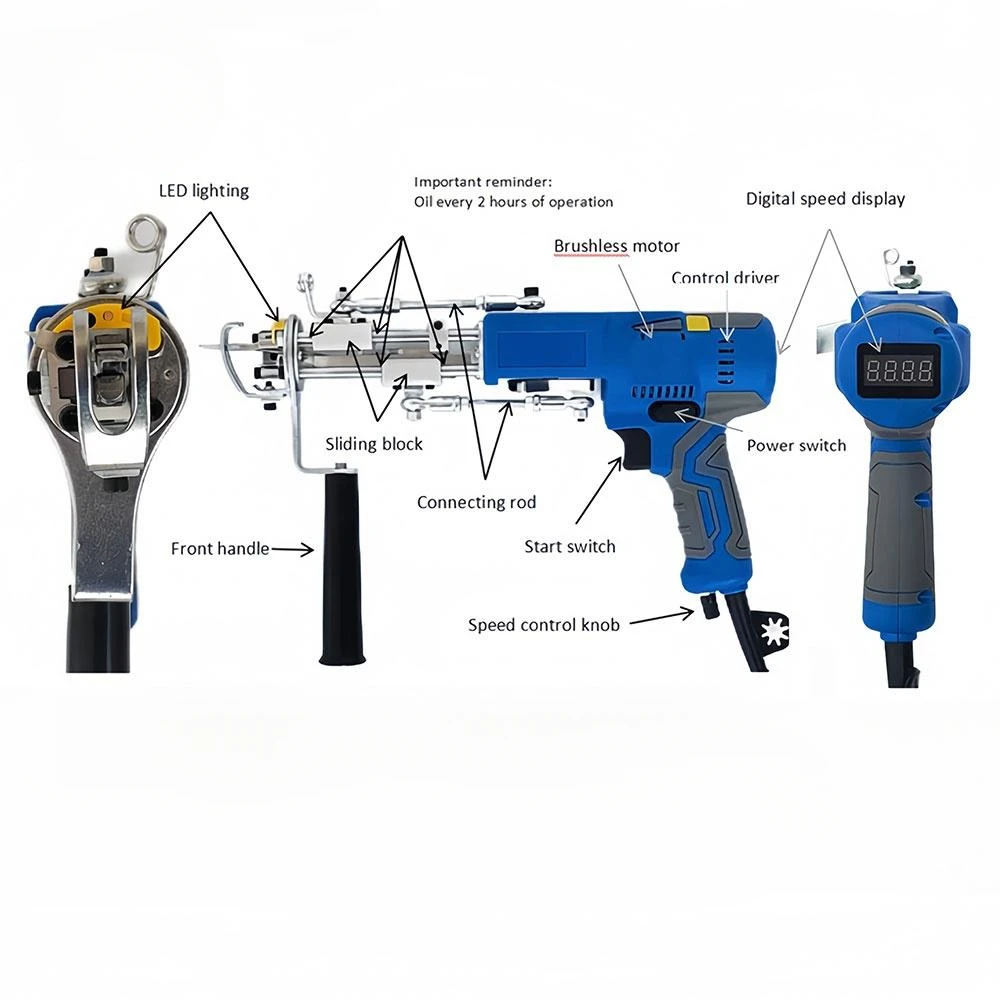 FOR  2 IN 1 Electric Carpet Tufting Gun Tufting Machine Can Do Both Cut Pile and Loop Pile Hand Tufting Gun Carpet Gun