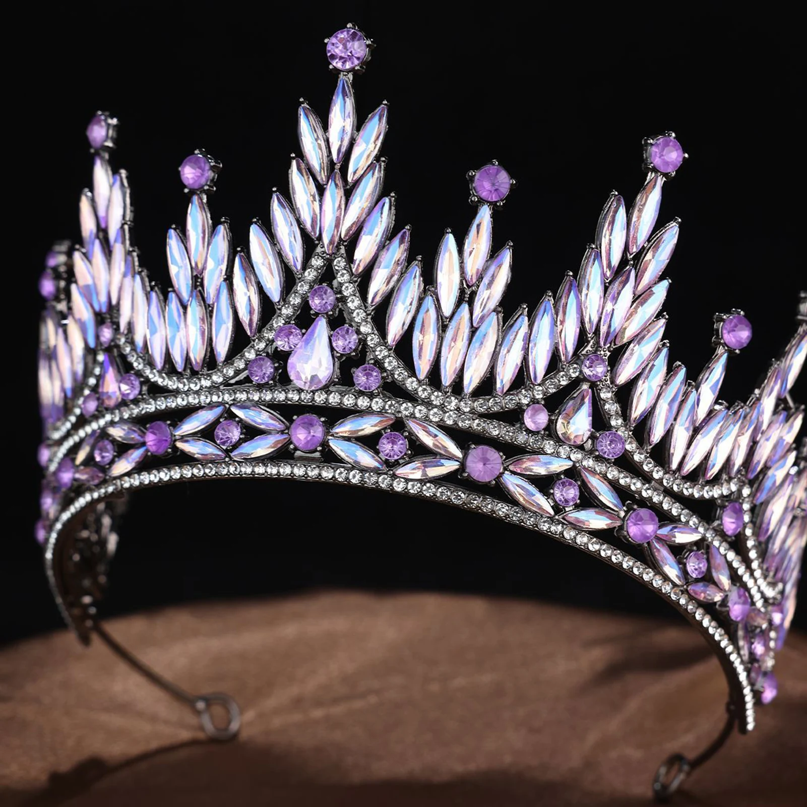 تاج شعر لتصفيف الشعر للنساء، تاج شعر فاخر فاخر من الألماس بالكامل، إكسسوار شعر على الطراز الباروكي العتيق
