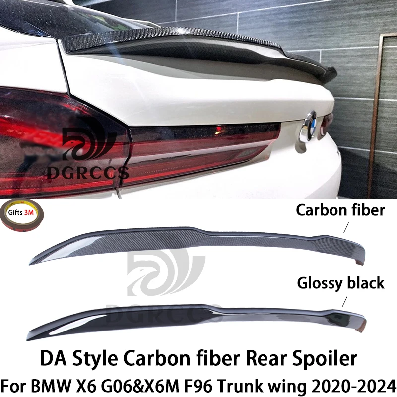 

For BMW X6 G06&X6M F96 DA Style Carbon fiber Rear Spoiler Trunk wing 2020-2024 Carbon fiber Glossy black