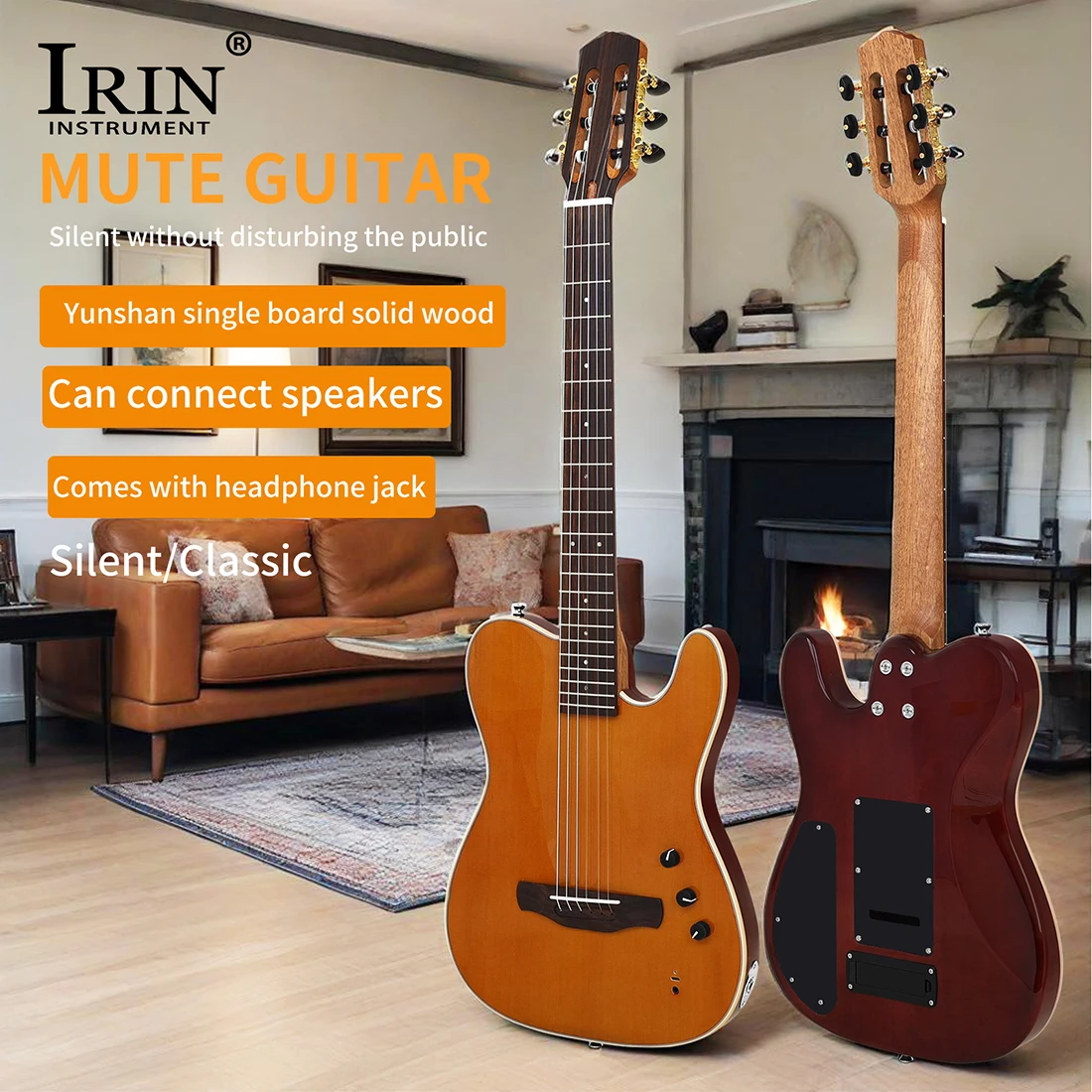 

IRIN R4 Silent Guitar 22 Frets Smart Bluetooth Classical Electric Guitar Can Be Connected To Speakers With Adapter And Cable