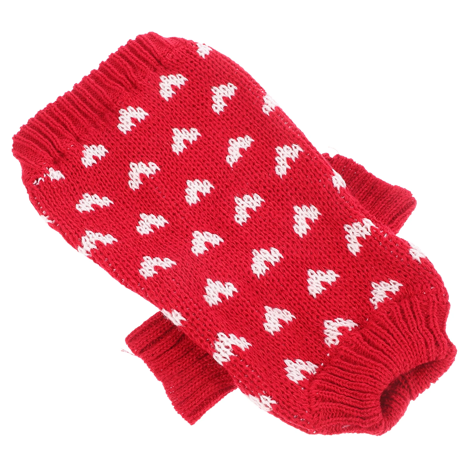 

Small Dog Clothes Knitted Sweater Heart Pattern Size M Winter Warm Breathable Puppy Sweater Outdoor Dog Vest Warm Pet Clothes