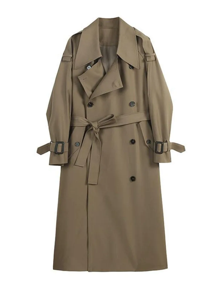 Bzvw feminino temperamento rendas cintura irregular volta design blusão casaco 2025 outono nova moda tendência trench jaqueta feminina