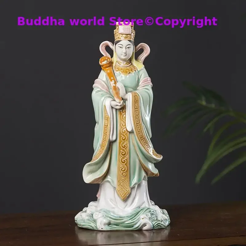 Southeast Asia HOME family Temple Worship porcelain GUAN YIN Mazu Goddess Patron saint God buddha statue bless safe good luck