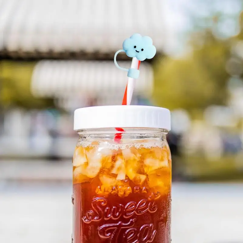 1pcs Cartoon Silicone Straw Tips Drinking Dust Caps Splash Proof Plugs Cover Creative Cup Accessories Straw Sealing Tools