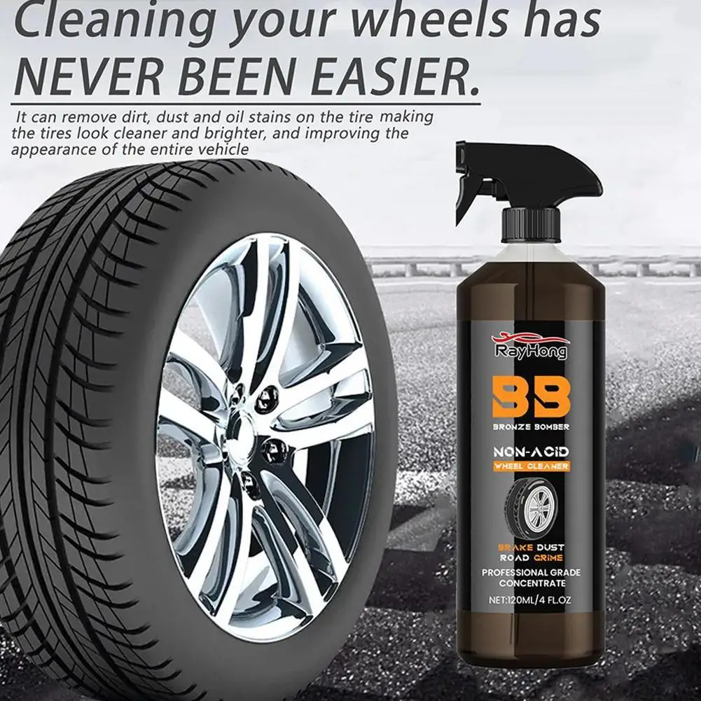 

120ML Automobile Wheel Cleaner Powerful Rim Brake Buster Spray Car Detailing Brake Dust Remover for Cleaning Wheels and Tires