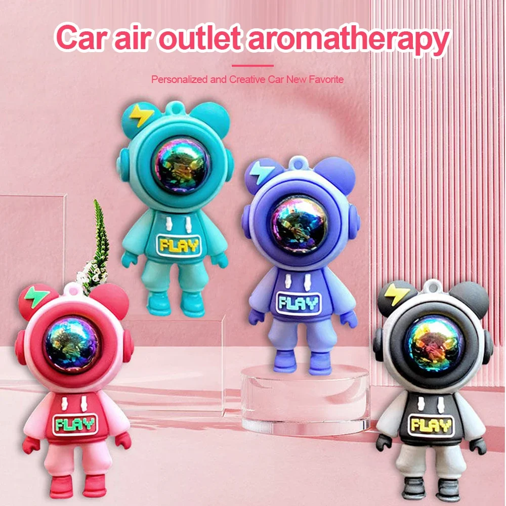 Car Air Outlet Air Freshener Car Aromatherapy Perfume Clip Cartoon Astronaut Air Conditioner Air Outlet Car Interior Pendant