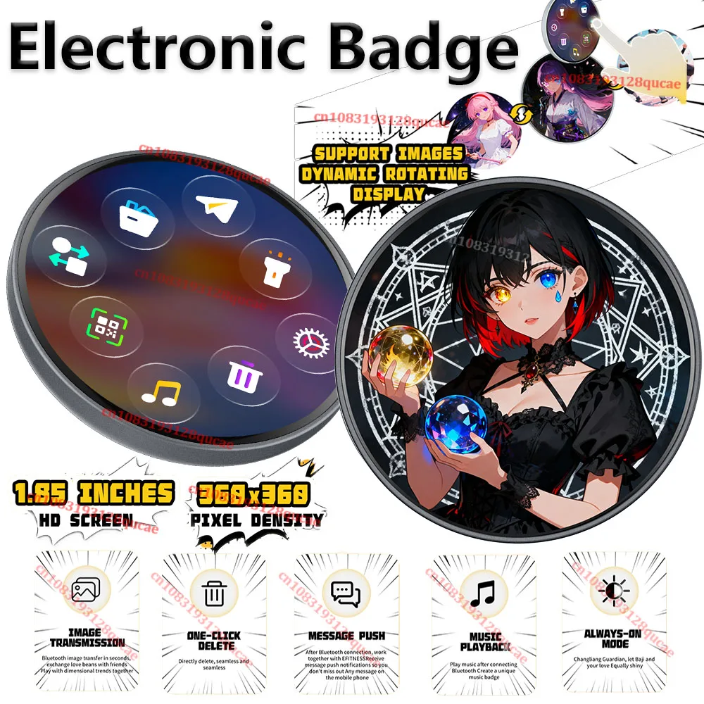 

2026 Dynamic Electronic Badge Anime Merchandise Digital Display Badge For Game Peripherals Excellent Birthday Gifts For Otaku Fa
