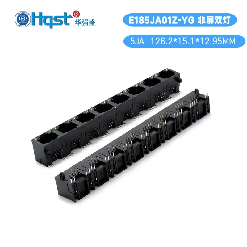 5JA1*8 8 Port UTP RJ45 Ethernet Connector Plastic Network Adapter with Dual LED Indicators 15.75cm for Computer Device Plug Port